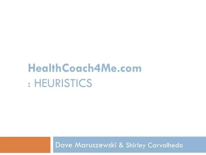 healthcoach4me com heuristics