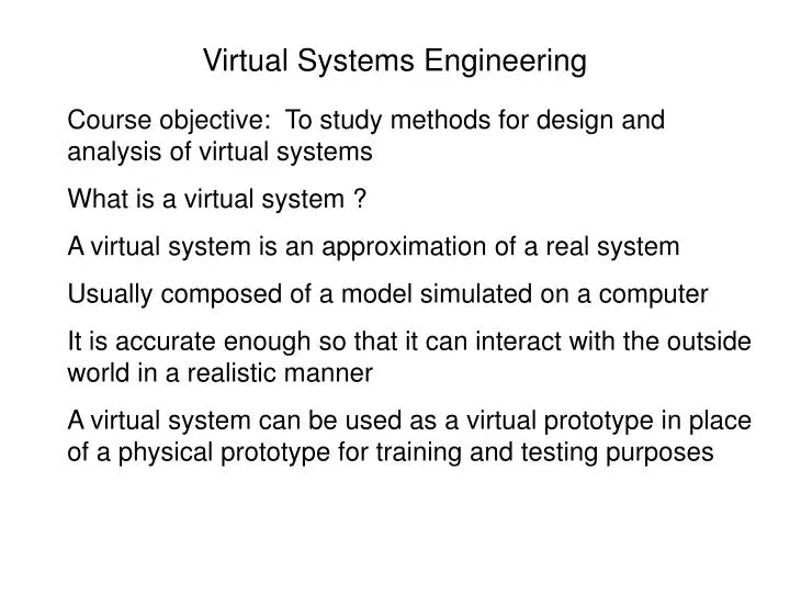 virtual systems engineering