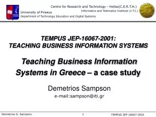Demetrios Sampson e-mail:sampson@iti.gr