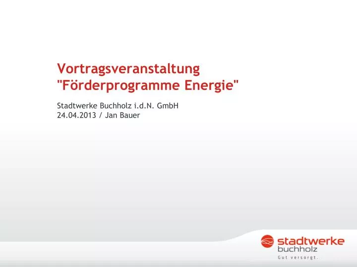 vortragsveranstaltung f rderprogramme energie
