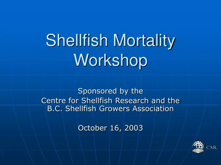 shellfish mortality workshop