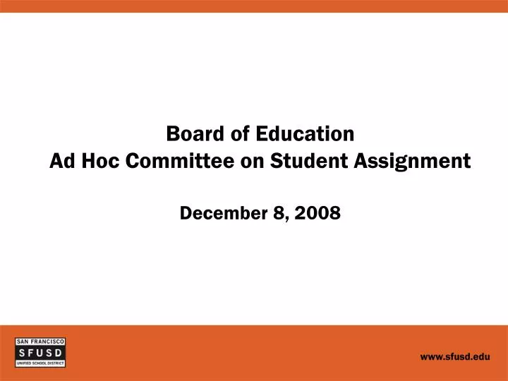 board of education ad hoc committee on student assignment december 8 2008