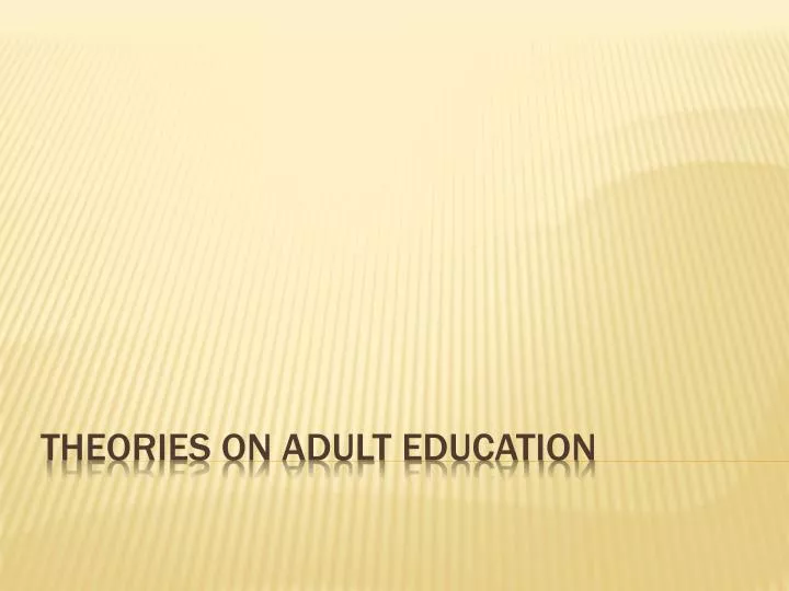 theories on adult education