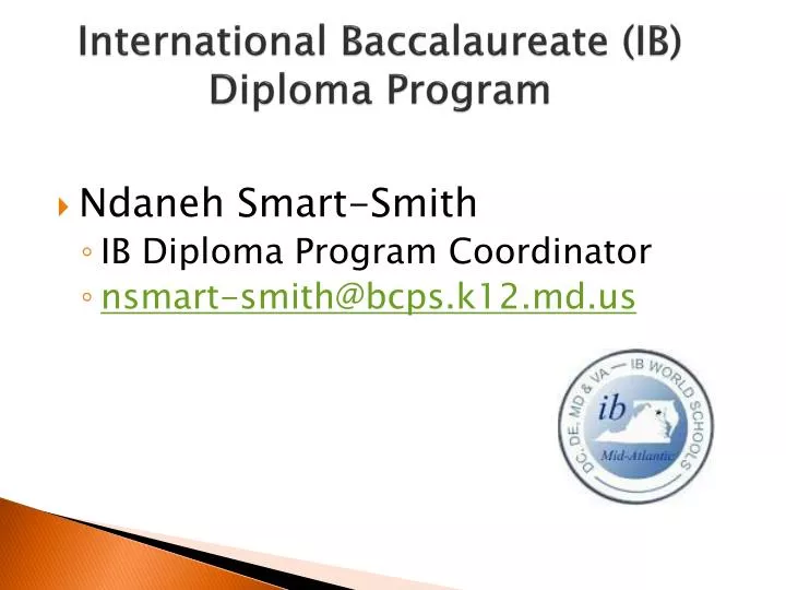 international baccalaureate ib diploma program