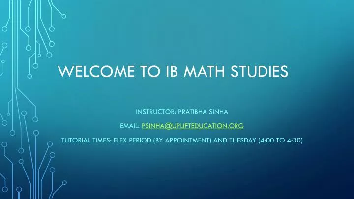 welcome to ib math studies
