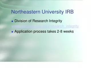 Northeastern University IRB