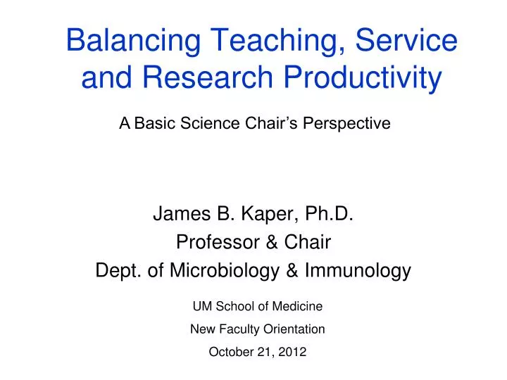 balancing teaching service and research productivity