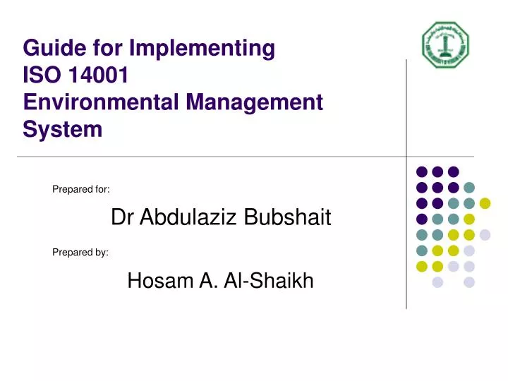 guide for implementing iso 14001 environmental management system