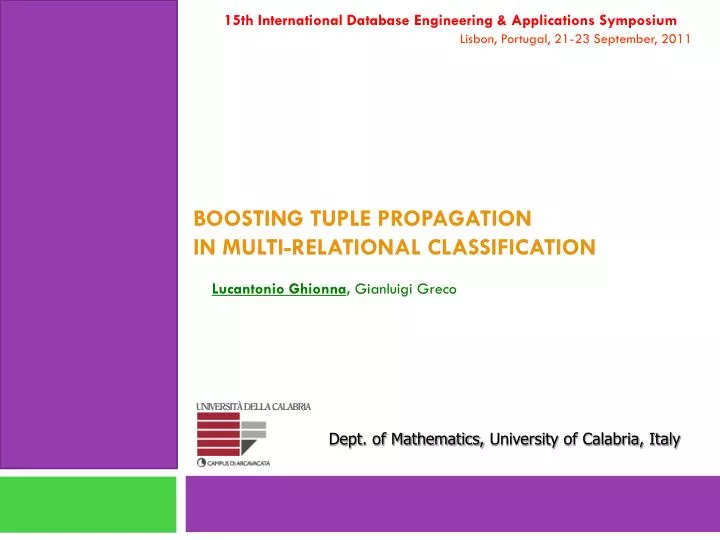 b oosting tuple propagation in multi relational classification