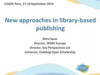New approaches in library-based publishing