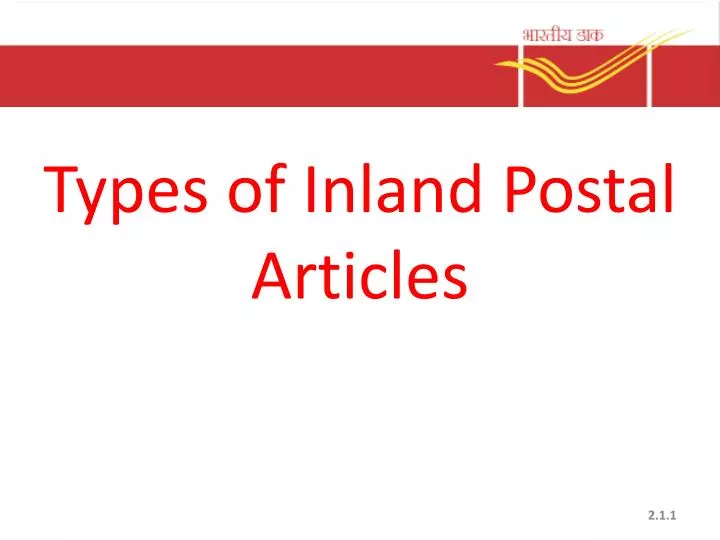 types of inland postal articles