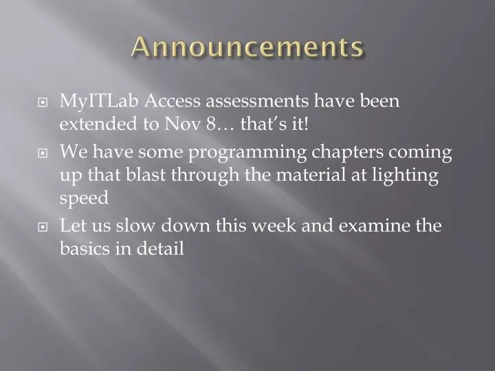 announcements