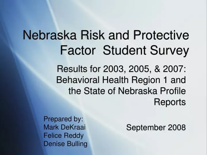 nebraska risk and protective factor student survey
