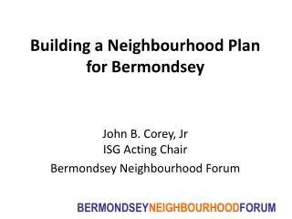Building a Neighbourhood Plan for Bermondsey