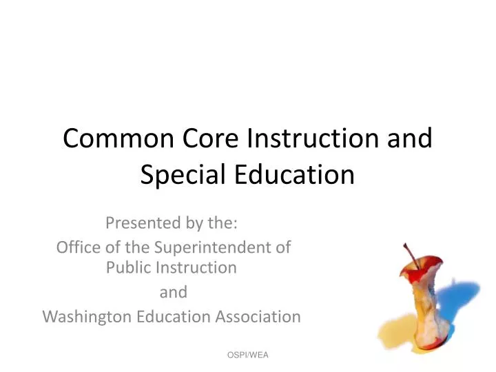 common core instruction and special education