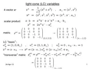 light-cone (LC) variables