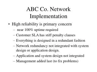 ABC Co. Network Implementation