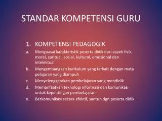 standar kompetensi guru