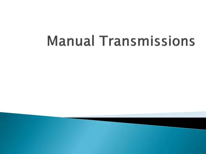 manual transmissions