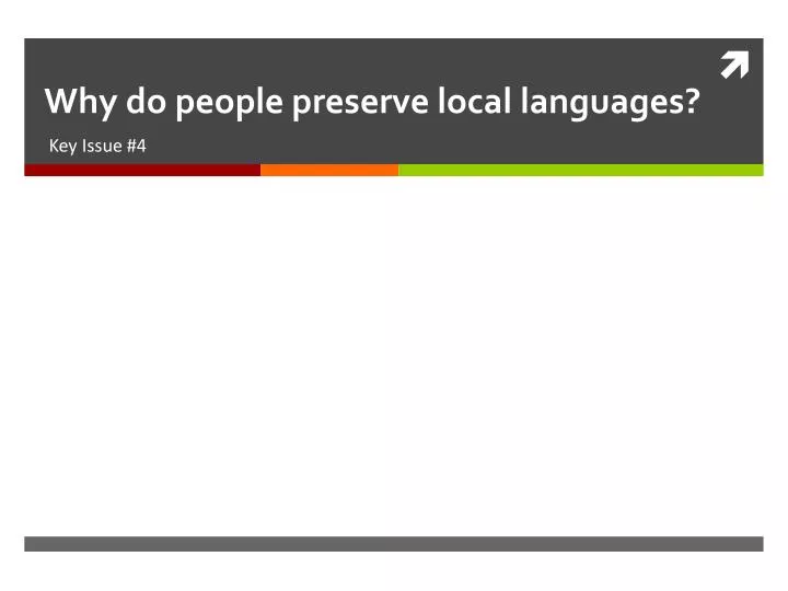 why do people preserve local languages