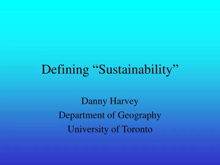 defining sustainability