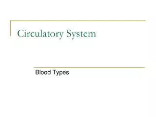 Circulatory System