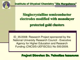 Singlecrystalline semiconductor electrodes modified with monolayer protected gold clusters