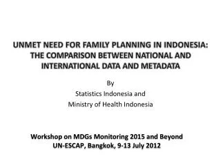 By Statistics Indonesia and Ministry of Health Indonesia