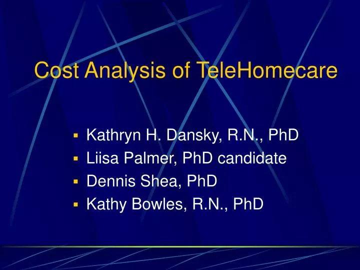 cost analysis of telehomecare