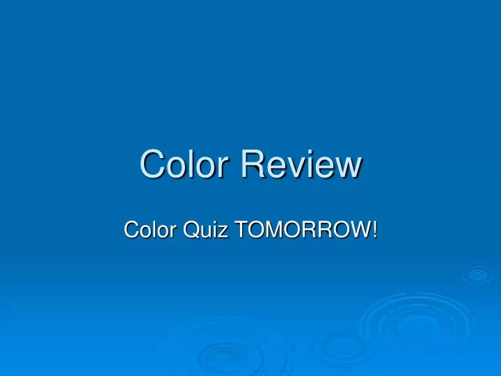 color review