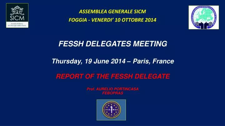 report of the fessh delegate prof aurelio portincasa febopras