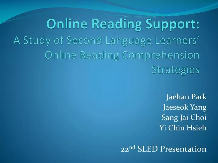 online reading support a study of second language learners online reading comprehension strategies