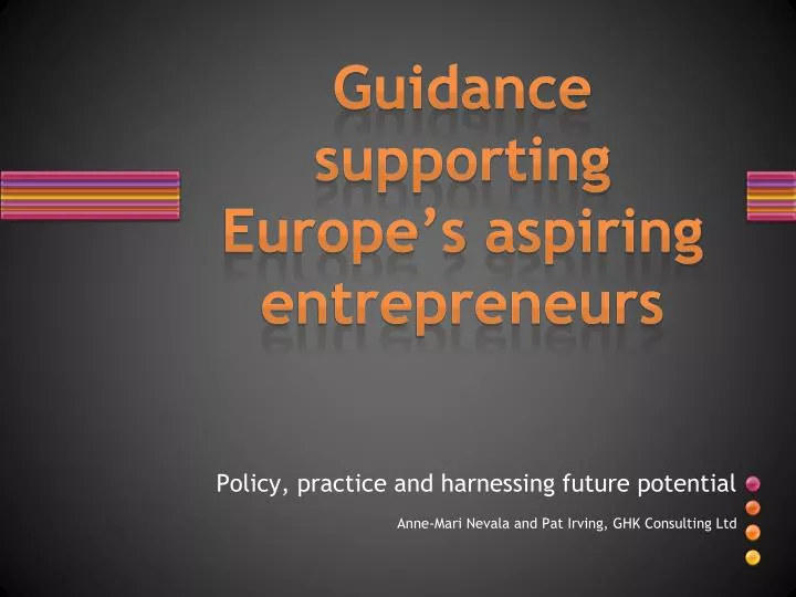 guidance supporting europe s aspiring entrepreneurs