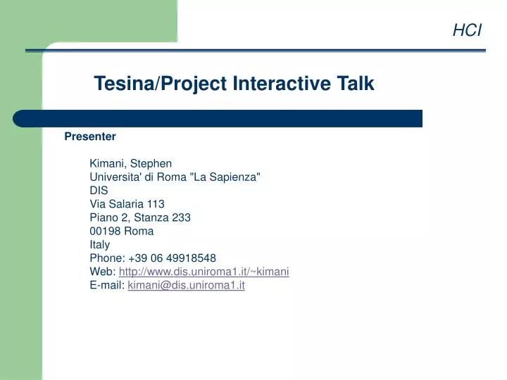 tesina project interactive talk