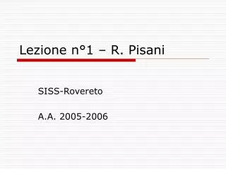 lezione n 1 r pisani