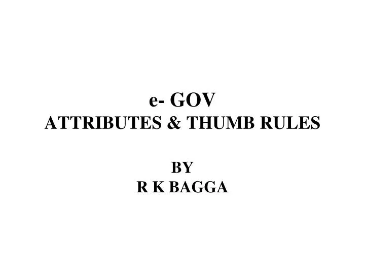 e gov attributes thumb rules