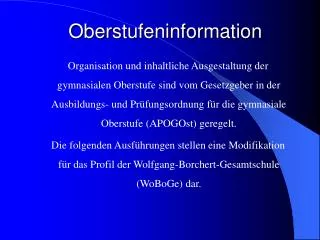 oberstufeninformation