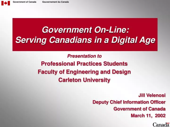 government on line serving canadians in a digital age