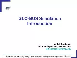 GLO-BUS Simulation Introduction