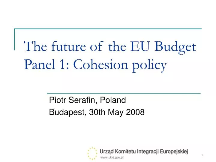 the future of the eu budget panel 1 cohesion policy