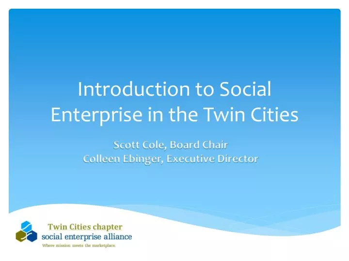introduction to social enterprise in the twin cities