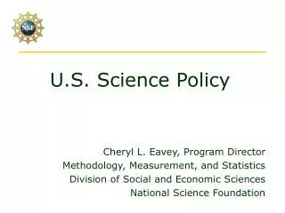 u s science policy