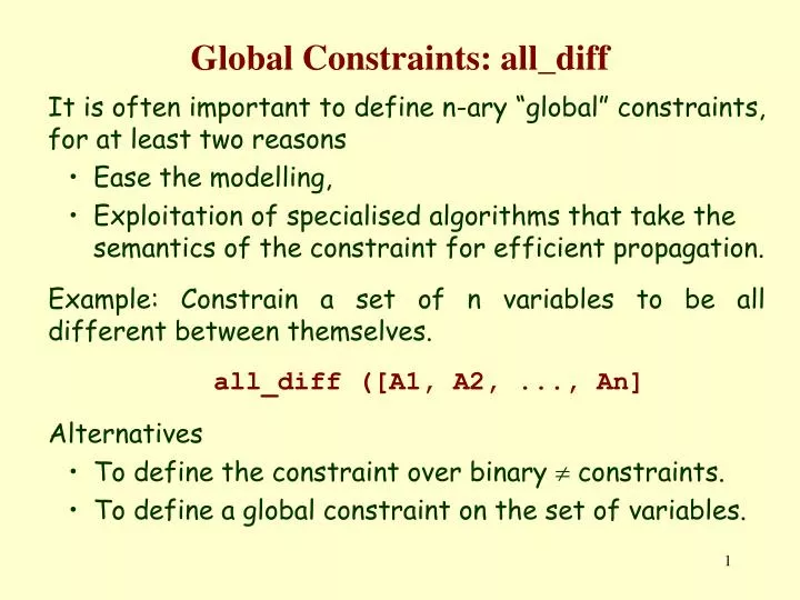 global constraints all diff