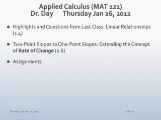 Applied Calculus (MAT 121) Dr. Day	Thursday Jan 26, 2012