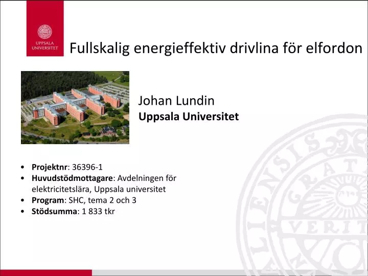 fullskalig energieffektiv drivlina f r elfordon