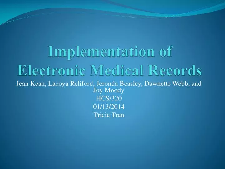 implementation of electronic medical records