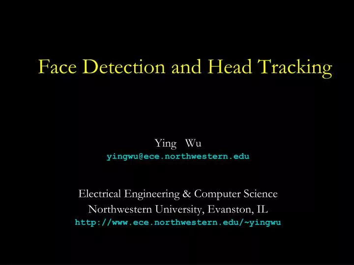 face detection and head tracking