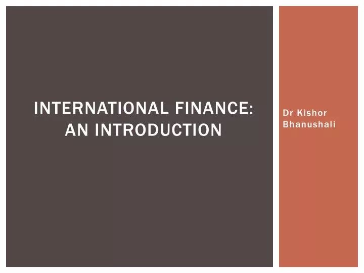 international finance an introduction