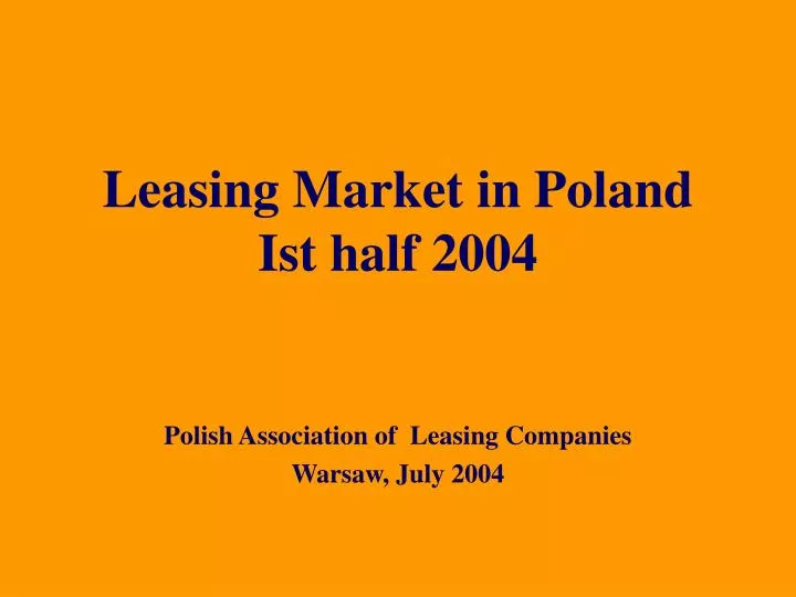 leasing market in poland ist half 2004