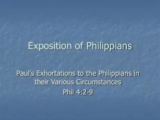 Exposition of Philippians